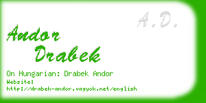 andor drabek business card